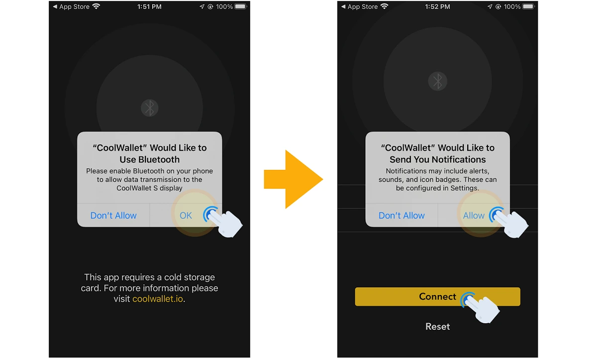 Autoriser l'application à accéder au Bluetooth.