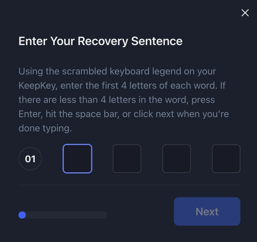 Réinitialiser la KeepKey
