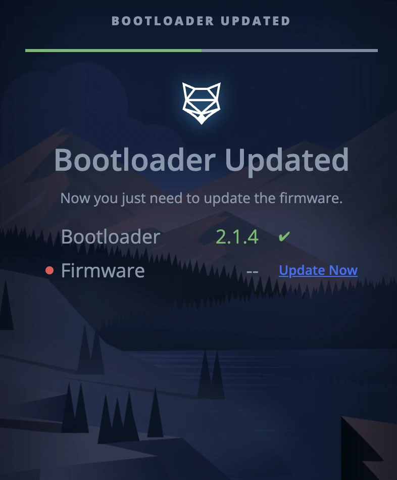 Mise à jour du Bootloader terminée