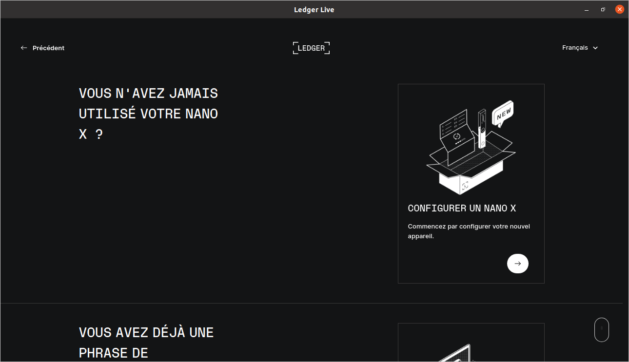 Première configuration du Nano