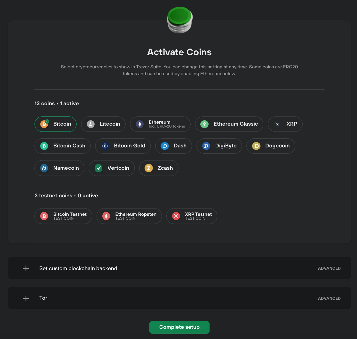 Ajout des crypto-monnaies