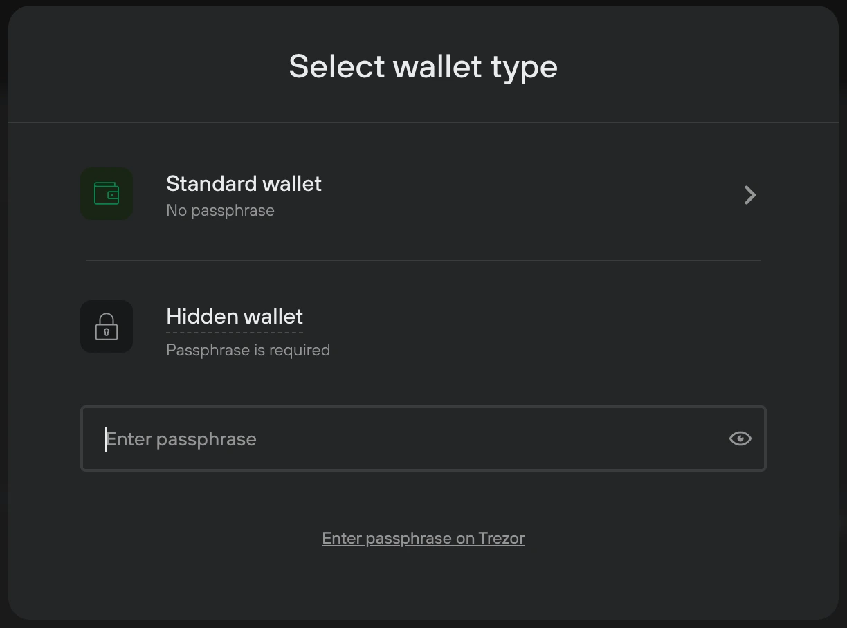 Choix du wallet