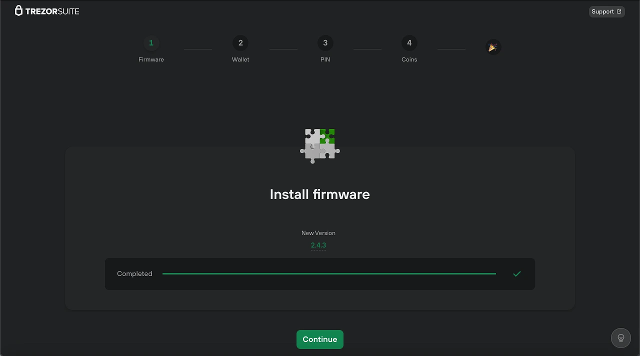 Installation du firmware terminée
