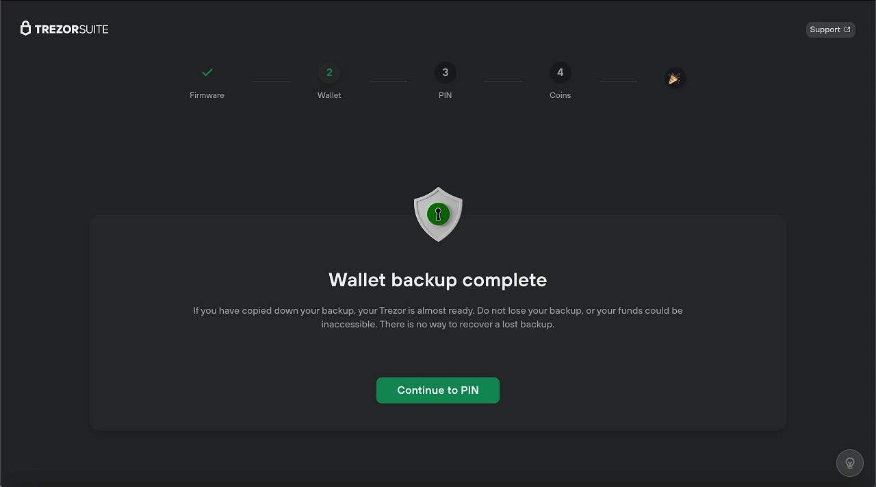 La sauvegarde du wallet est bien faite